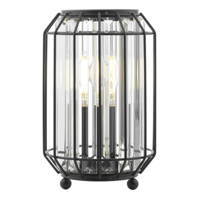 Naeva Table Lamp Matt Black and Crystal