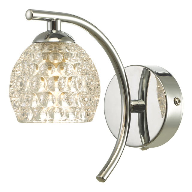 Nakita Wall Light Polished Chrome With Dimpled Glass