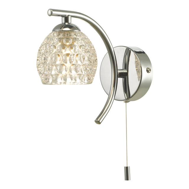 Nakita Wall Light Polished Chrome With Dimpled Glass