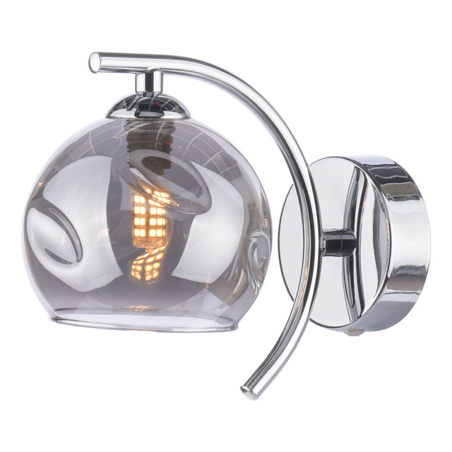 Nakita Wall Light Polished Chrome Smoked Dimpled Glass