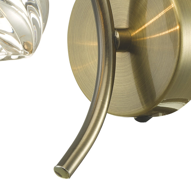 Nakita Wall Light Antique Brass With Twisted Open Glass