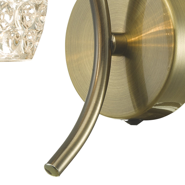 Nakita Wall Light Antique Brass With Dimpled Glass