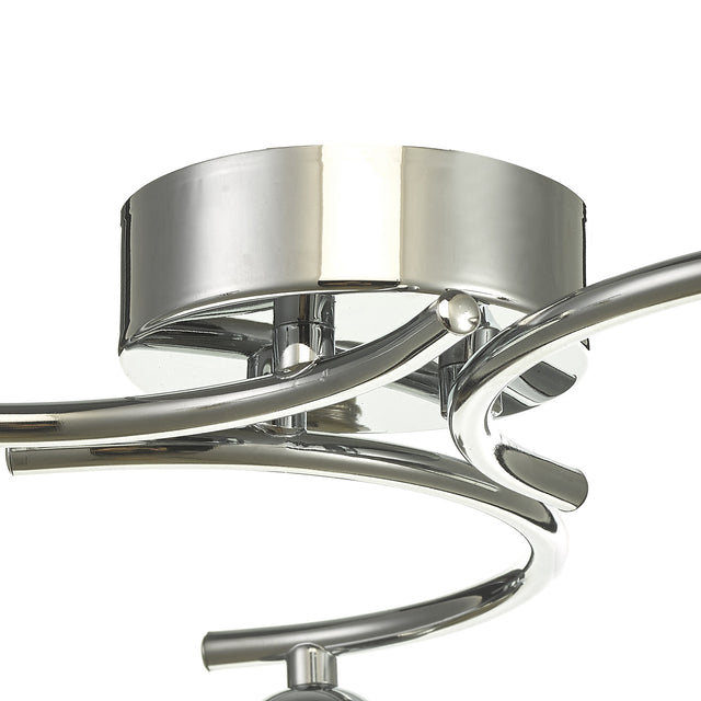 Nakita 3 Light Semi Flush Polished Chrome With Clear/Opal Glass