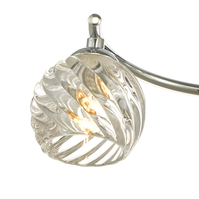 Nakita 3 Light Semi Flush Polished Chrome With Twisted Open Glass