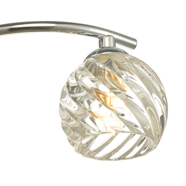 Nakita 3 Light Semi Flush Polished Chrome With Twisted Open Glass