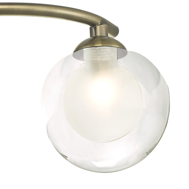 Nakita 3 Light Semi Flush Antique Brass With Clear/Opal Glass