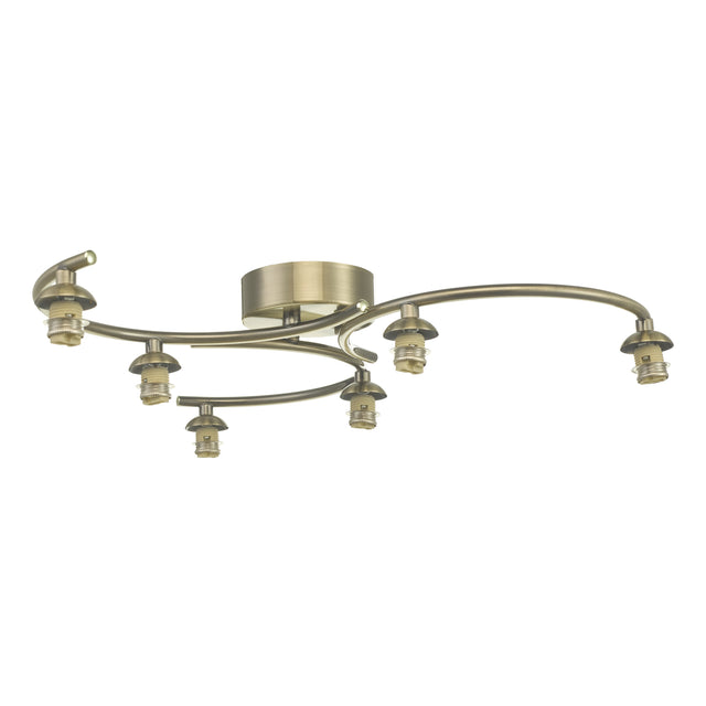 Nakita 6 Light Semi Flush Antique Brass Frame Only