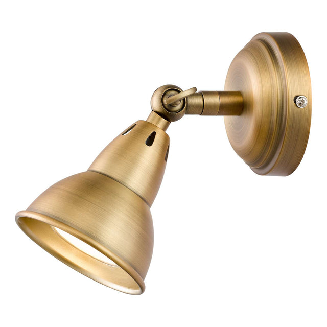 Nathaniel Single Wall Spotlight Aged Brass