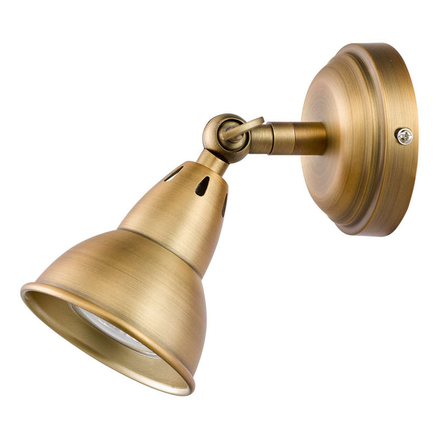 Nathaniel Single Wall Spotlight Aged Brass