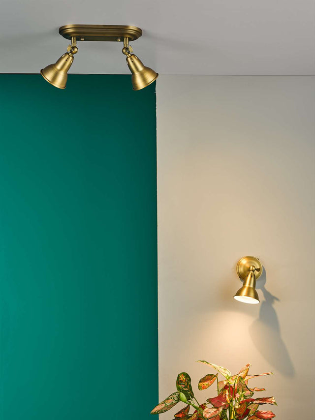 Nathaniel Single Wall Spotlight Aged Brass