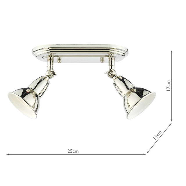 Nathaniel 2 Light Plate Spotlight Polished Nickel