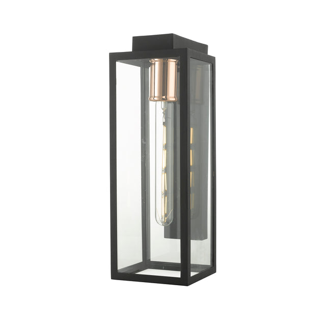 Naxos Outdoor Wall Light Black Glass IP43