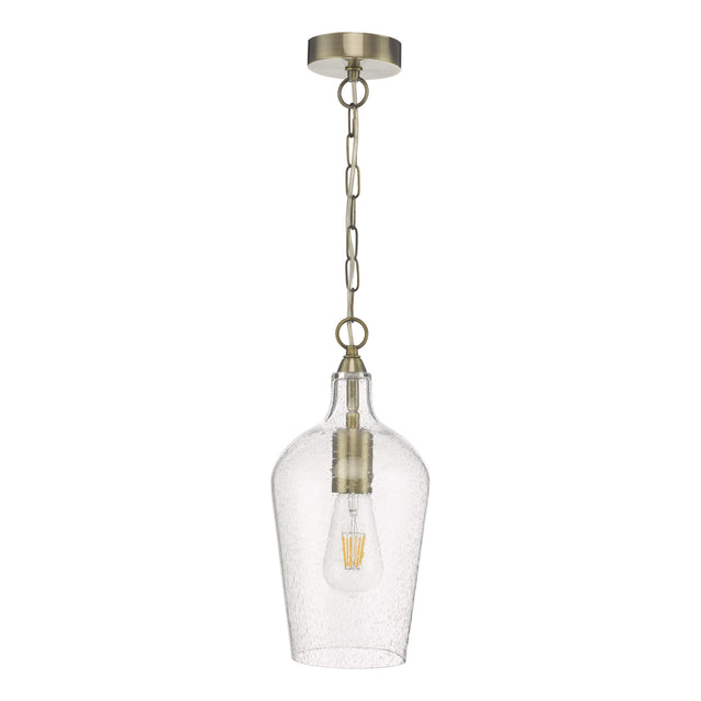 Nida Pendant Antique Brass Glass