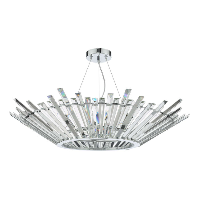 Nimbus 6 Light Pendant Polished Chrome Crystal