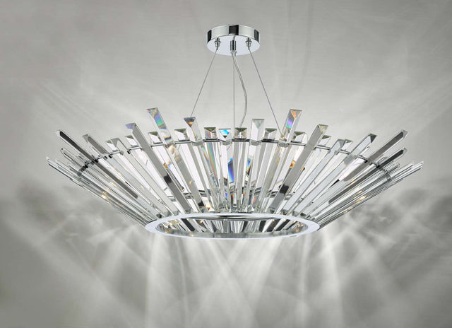 Nimbus 6 Light Pendant Polished Chrome Crystal