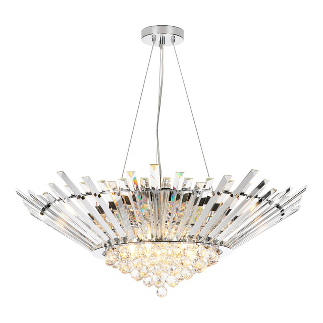 Nimbus 9 Light Chandelier Crystal and Polished Chrome