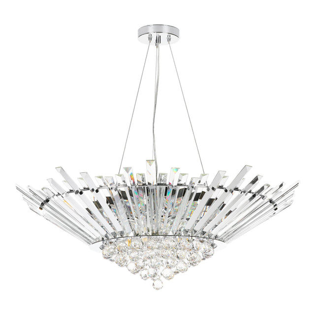 Nimbus 9 Light Chandelier Crystal and Polished Chrome