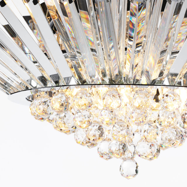 Nimbus 9 Light Chandelier Crystal and Polished Chrome