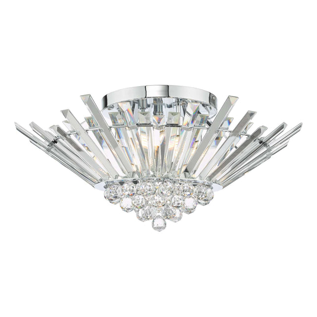 Nimbus 5 Light Flush Polished Chrome Crystal