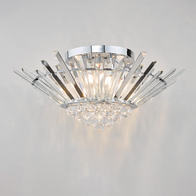 Nimbus 5 Light Flush Polished Chrome Crystal