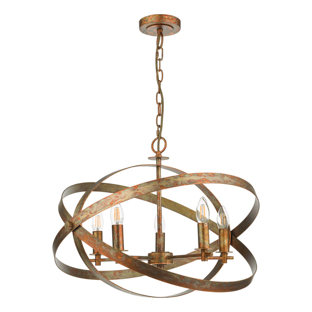 Nitya 5 Light Pendant Mottled Copper