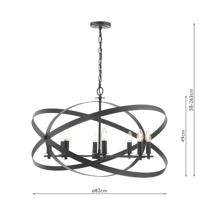 Nitya 8 Light Pendant Matt Black