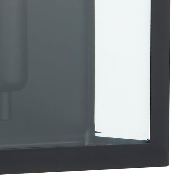 Notary Outdoor Wall Light Black Glass IP44