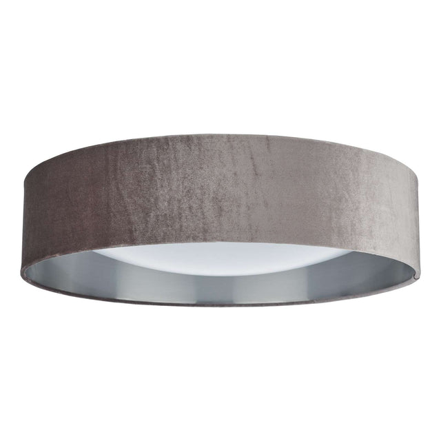 Nysa 3 Light Flush Velvet Warm Grey Shade 60cm