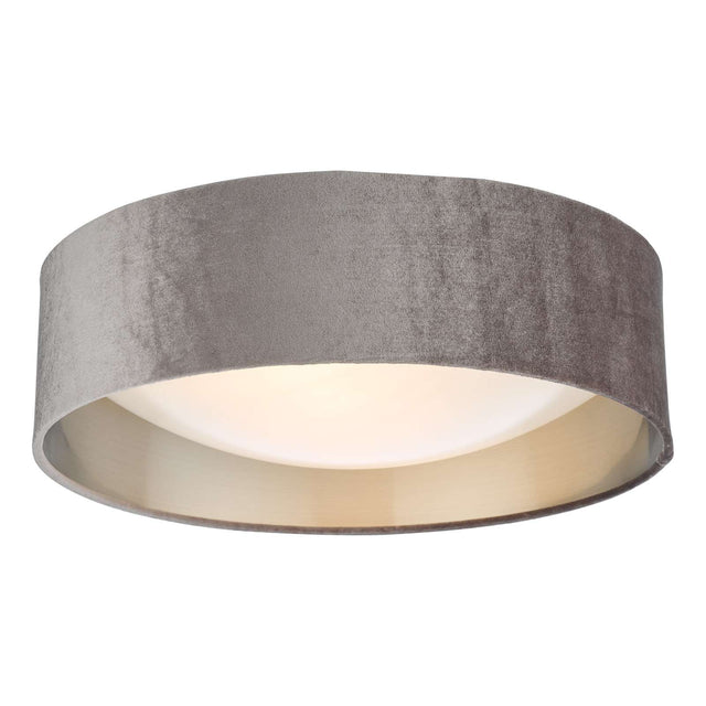 Nysa 2 Light Flush Velvet Warm Grey Shade 40cm