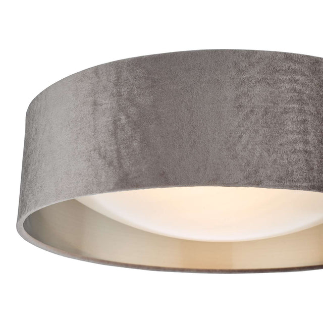 Nysa 2 Light Flush Velvet Warm Grey Shade 40cm