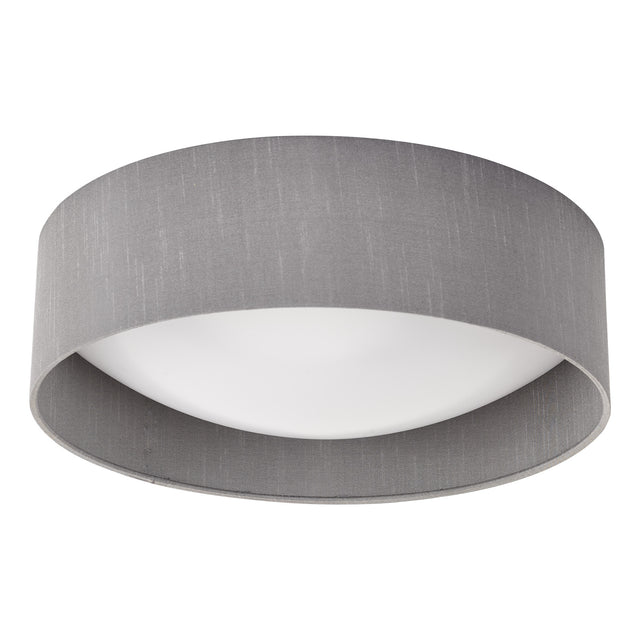 Nysa 2 Light Flush Grey Faux Silk 40cm