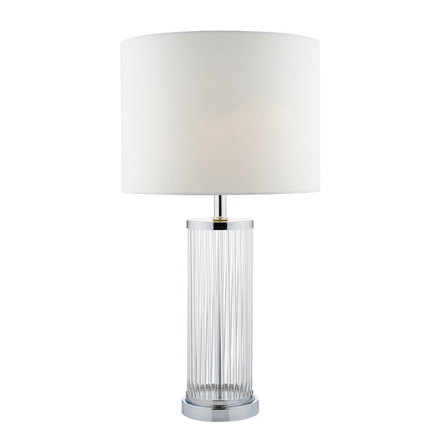 Olalla Table Lamp Polished Chrome Clear Glass With Shade