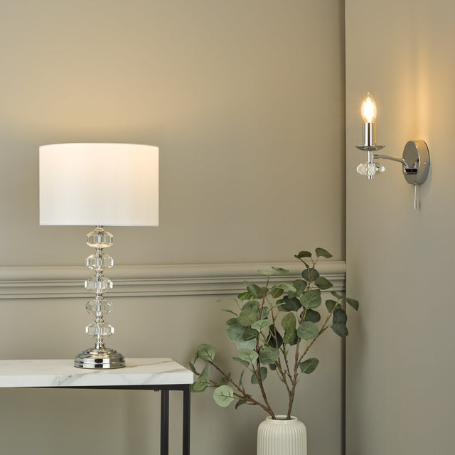 Oleana Wall Light Polished Chrome Crystal