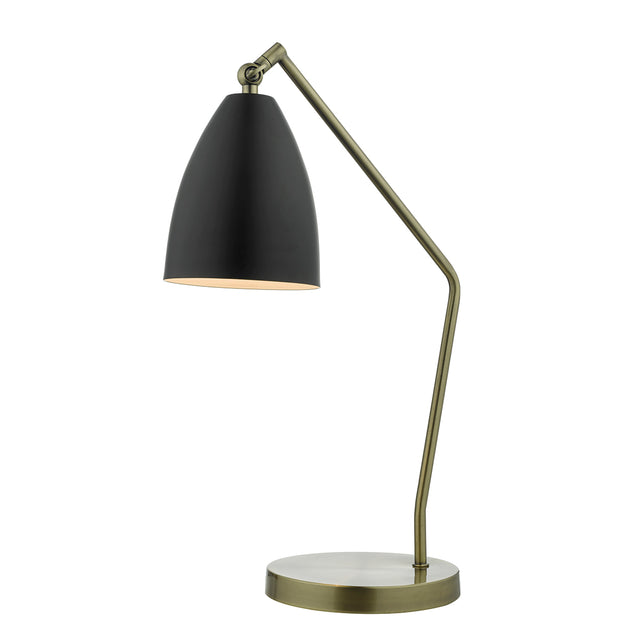 Olly Task Table Lamp Antique Brass Black