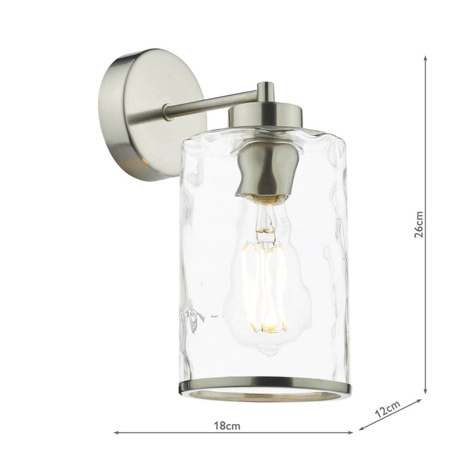 Olsen Wall Light Satin Chrome and Glass