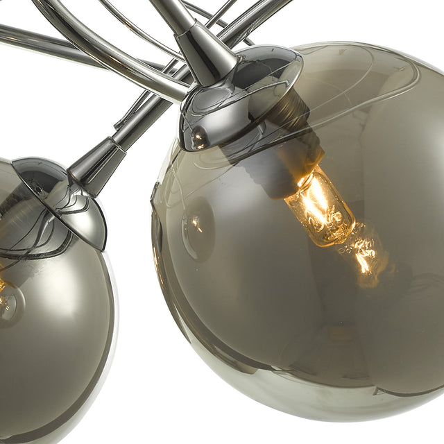 Onawa 3 Light Semi Flush Polished Chrome With Smoked Glass