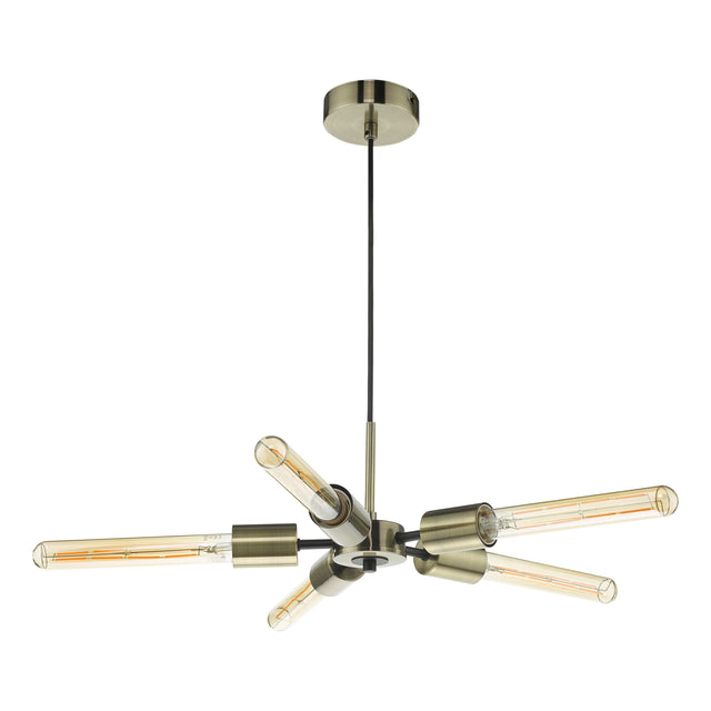 Onika 5 Light Pendant Antique Brass Matt Black