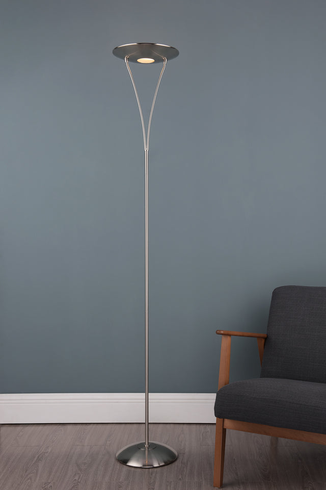 Opus Floor Lamp Satin Chrome