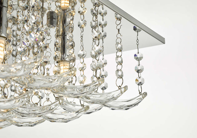 Orella 5 Light Flush Polished Chrome & Crystal