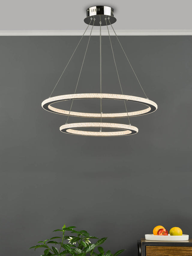 Orion 2 Ring Pendant Polished Chrome LED