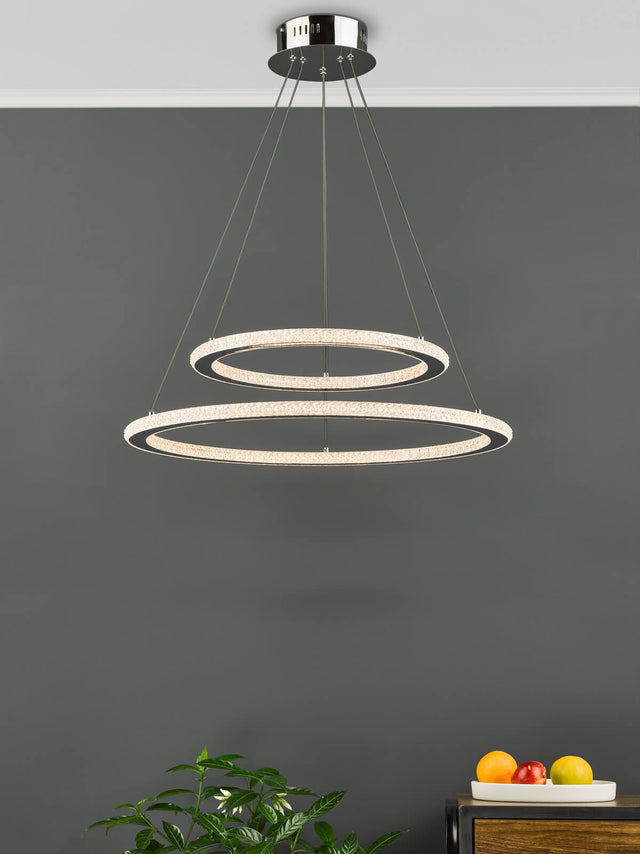 Orion 2 Ring Pendant Polished Chrome LED