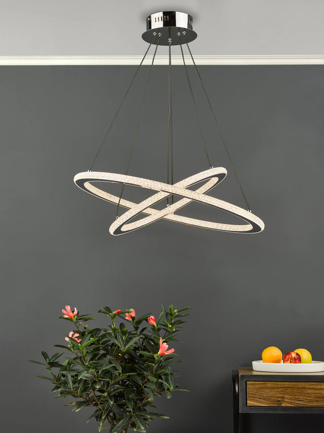 Orion 2 Ring Pendant Polished Chrome LED