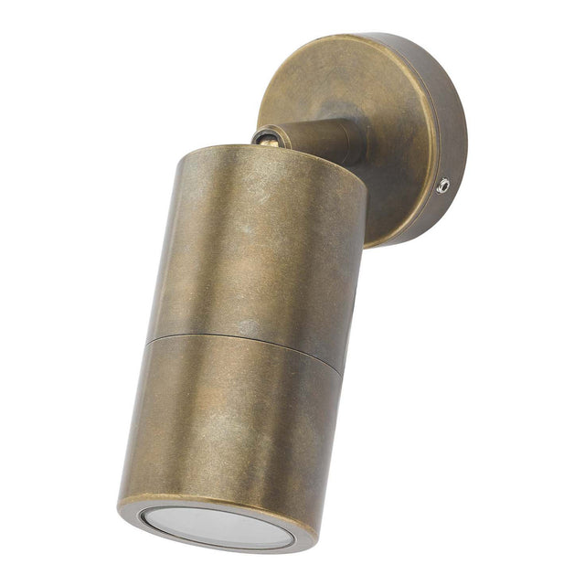 Ortega Outdoor Single Spotlight Natural Brass IP65