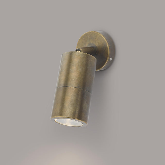 Ortega Outdoor Single Spotlight Natural Brass IP65