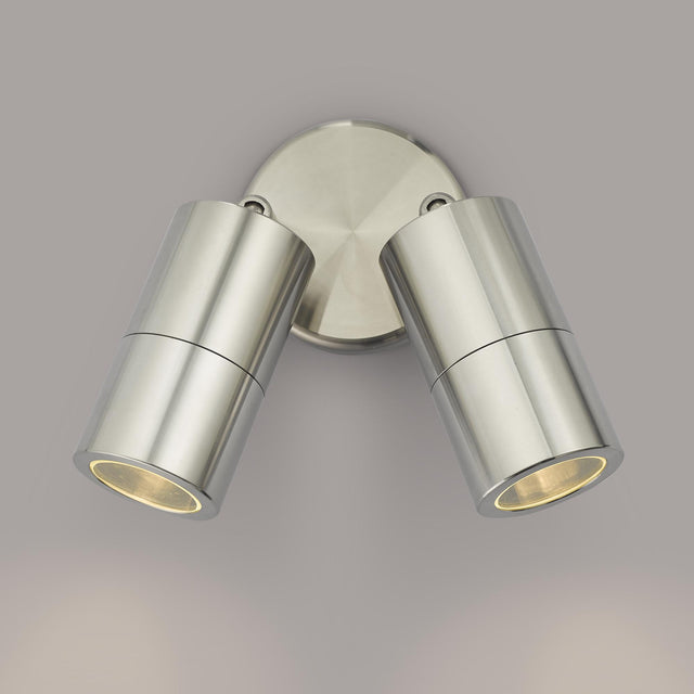 Ortega Outdoor 2 Light Wall Spotlight Aluminium IP65