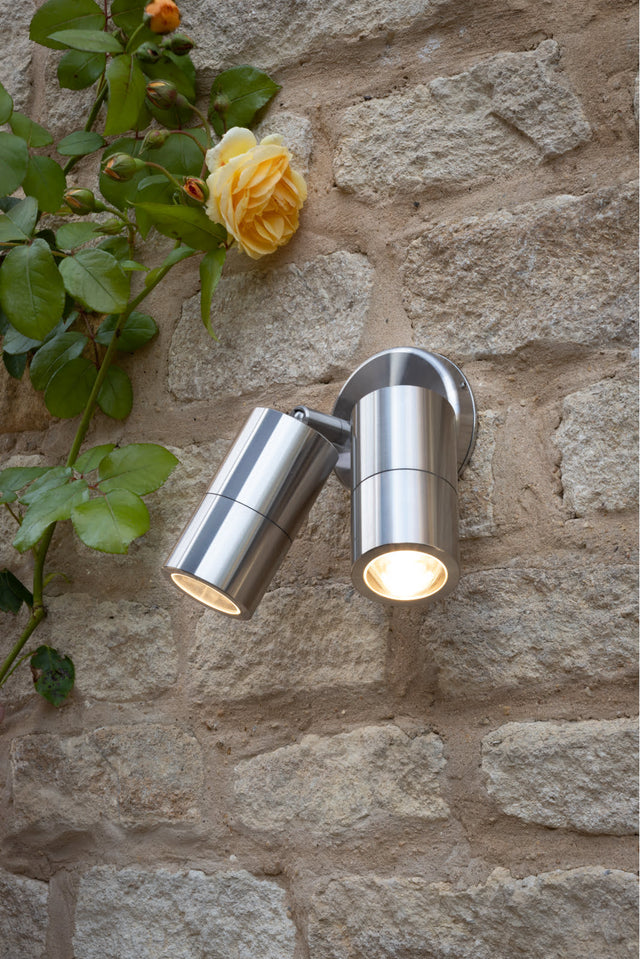 Ortega Outdoor 2 Light Wall Spotlight Aluminium IP65