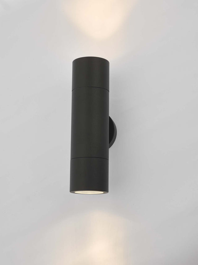 Ortega Outdoor 2 Light Wall Light Matt Black IP65