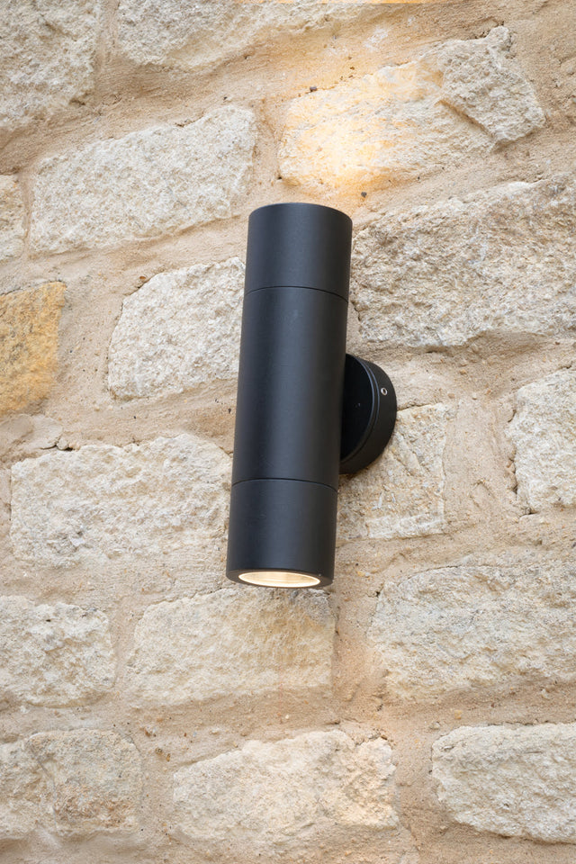 Ortega Outdoor 2 Light Wall Light Matt Black IP65