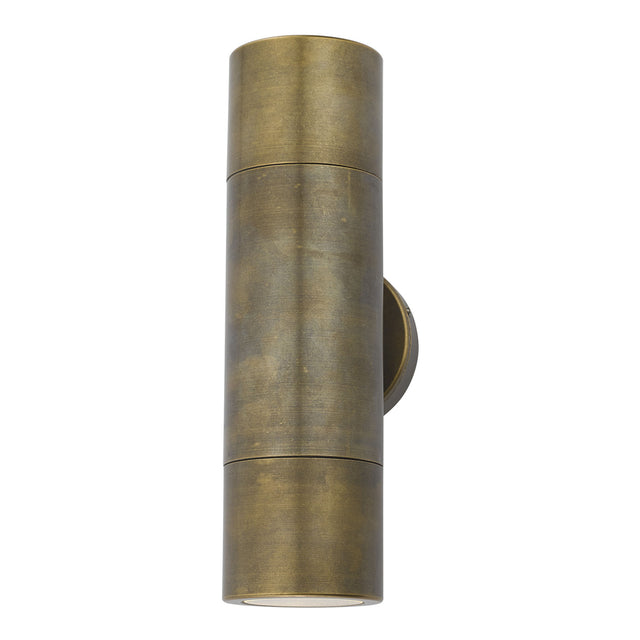 Ortega Outdoor 2 Light Wall Light Natural Brass IP65