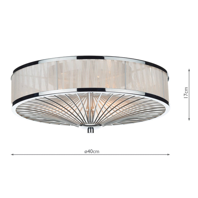 Oslo 3 Light Flush Polished Chrome/ White